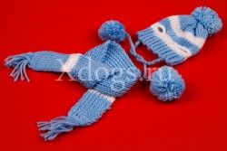 Набор шапка + шарф голубой