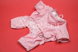 Дождевик Горох с закрытым животом для девочек розовый (на шелке)