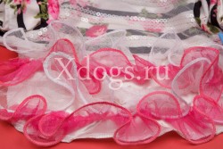 Платье Воланы розовое (шелковый подклад)
