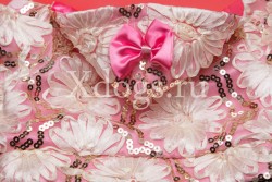 Комбинезон Flowers на шелке розовый