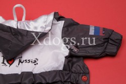 Дождевик Love Russia c закрытым животом для мальчиков серый (на шелке)