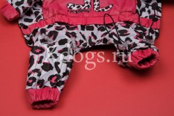 Дождевик Леопард розовый с закрытым животом для девочек (на плюше)